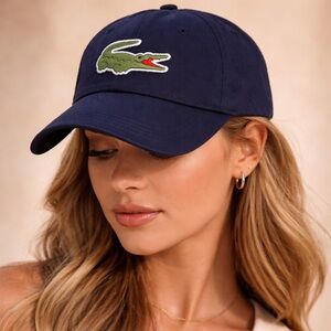 Lacoste Navy Crocodile Logo Baseball Cap Adjustable Hat NWT